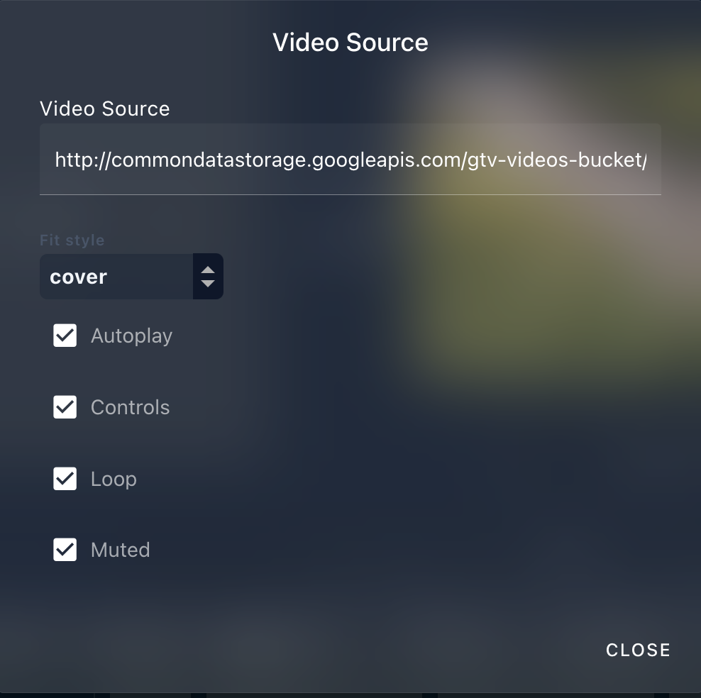 Url Video Config