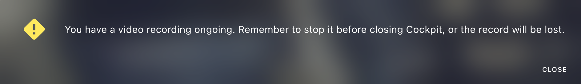 Video Recording Termination Warning